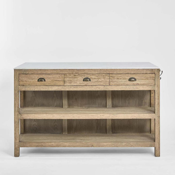 Denver Kitchen Island Natural & White