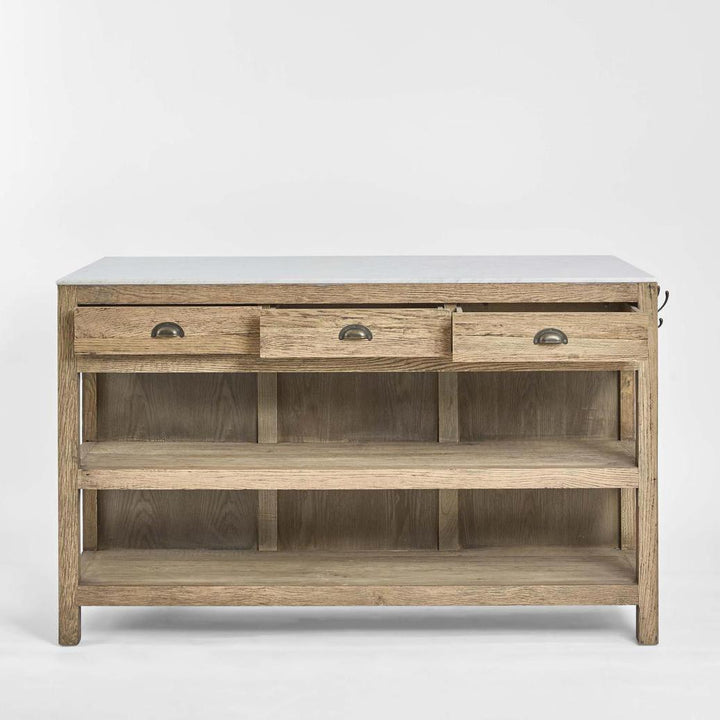 Denver Kitchen Island Natural & White