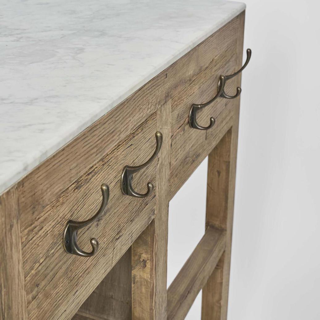 Denver Kitchen Island Natural & White