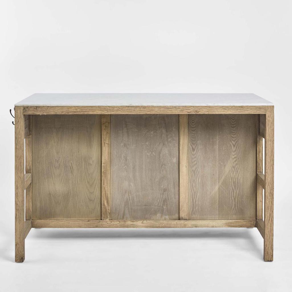 Denver Kitchen Island Natural & White