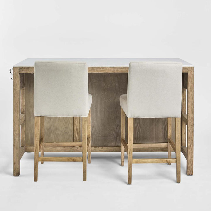 Denver Kitchen Island Natural & White