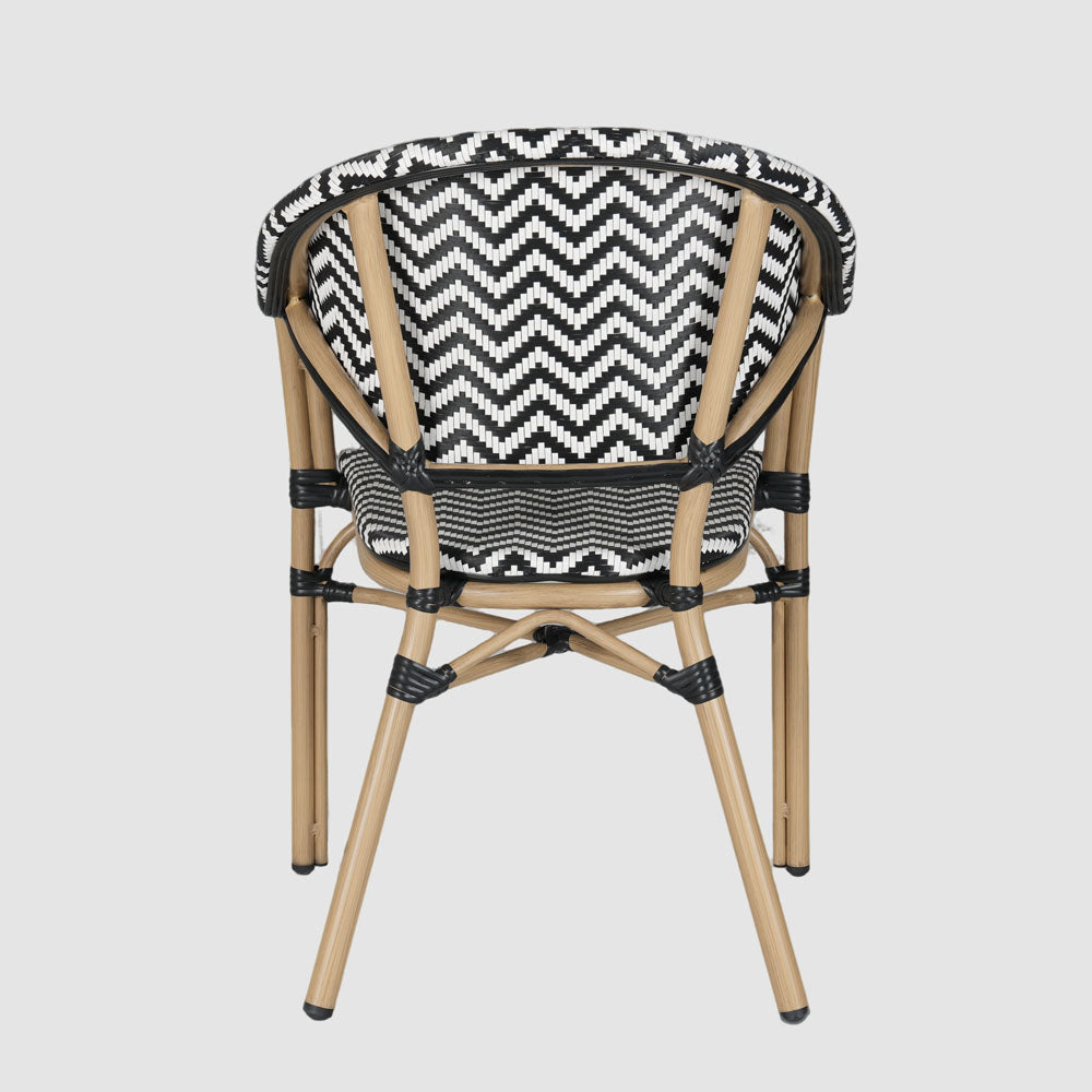 Cannes Outdoor Aluminium Armchair Black & White