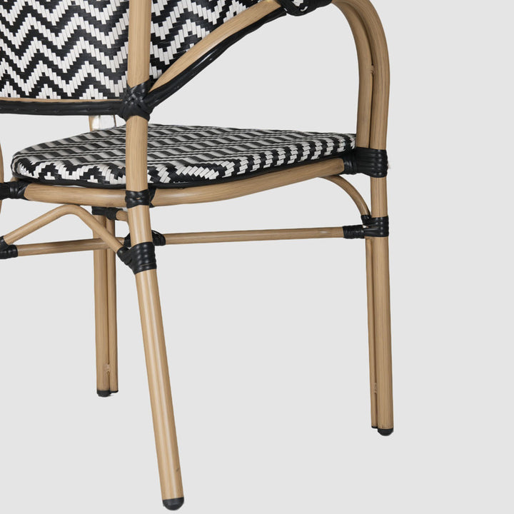 Cannes Outdoor Aluminium Armchair Black & White