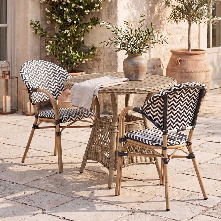 Cannes Outdoor Aluminium Armchair Black & White