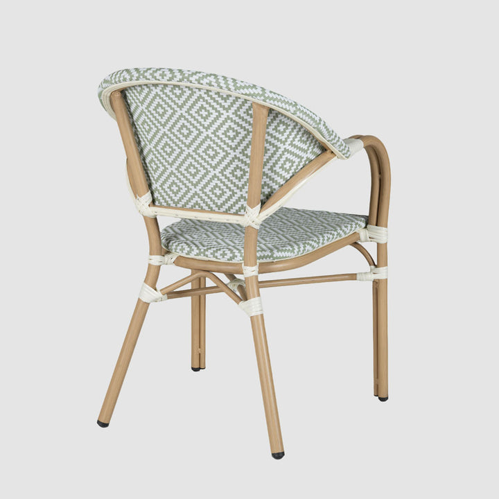 Cannes Outdoor Aluminium Armchair Green & White