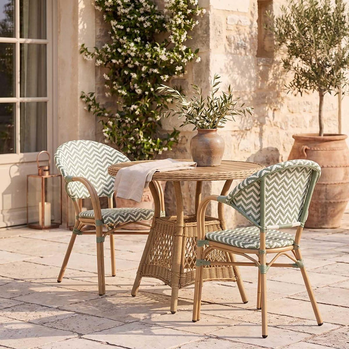 Cannes Outdoor Aluminium Armchair Green & White