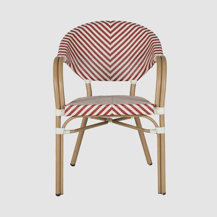 Cannes Outdoor Aluminium Armchair Red & White