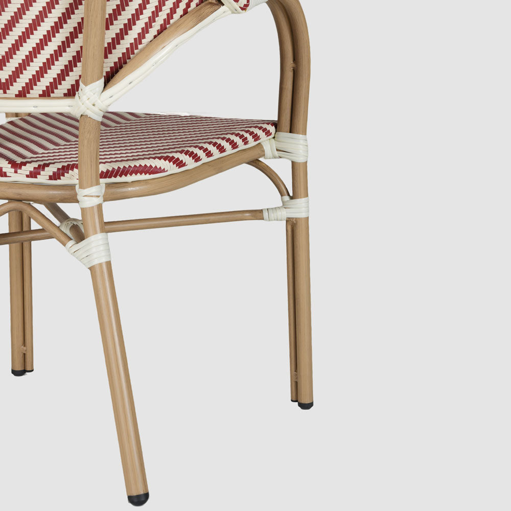Cannes Outdoor Aluminium Armchair Red & White