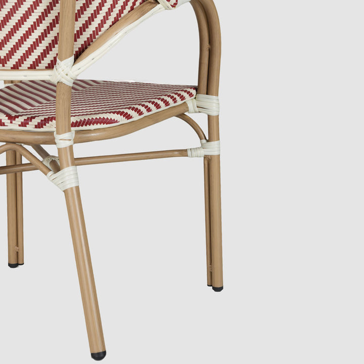 Cannes Outdoor Aluminium Armchair Red & White