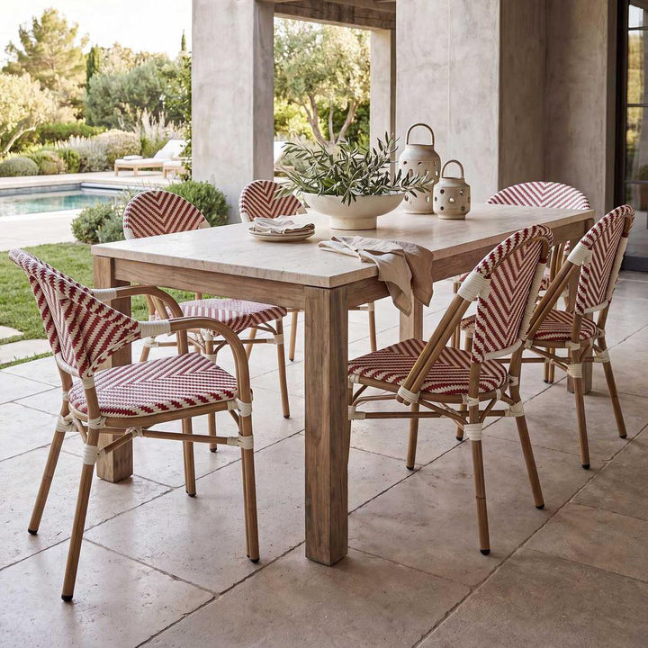 Cannes Outdoor Aluminium Armchair Red & White
