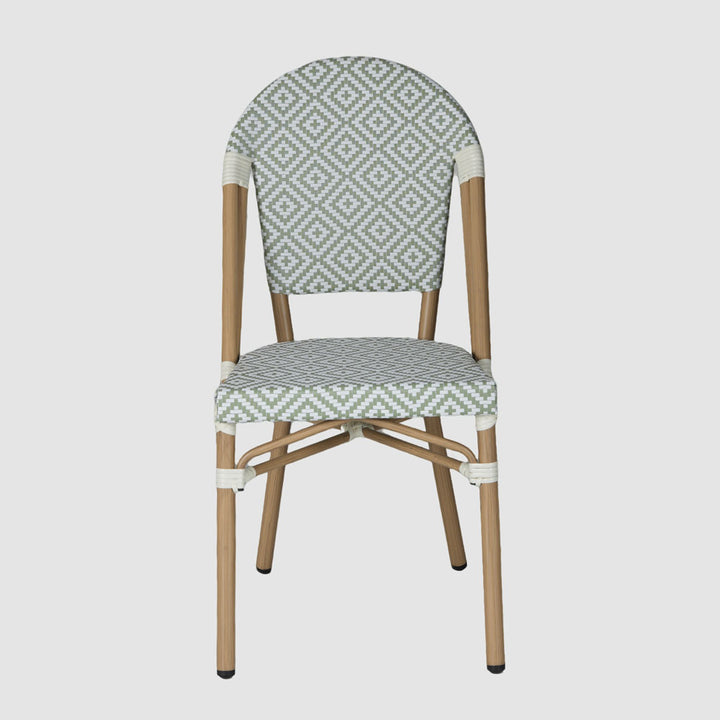Cannes Outdoor Aluminium Chair Green & White