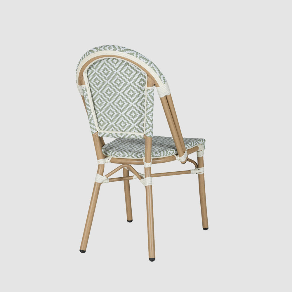 Cannes Outdoor Aluminium Chair Green & White