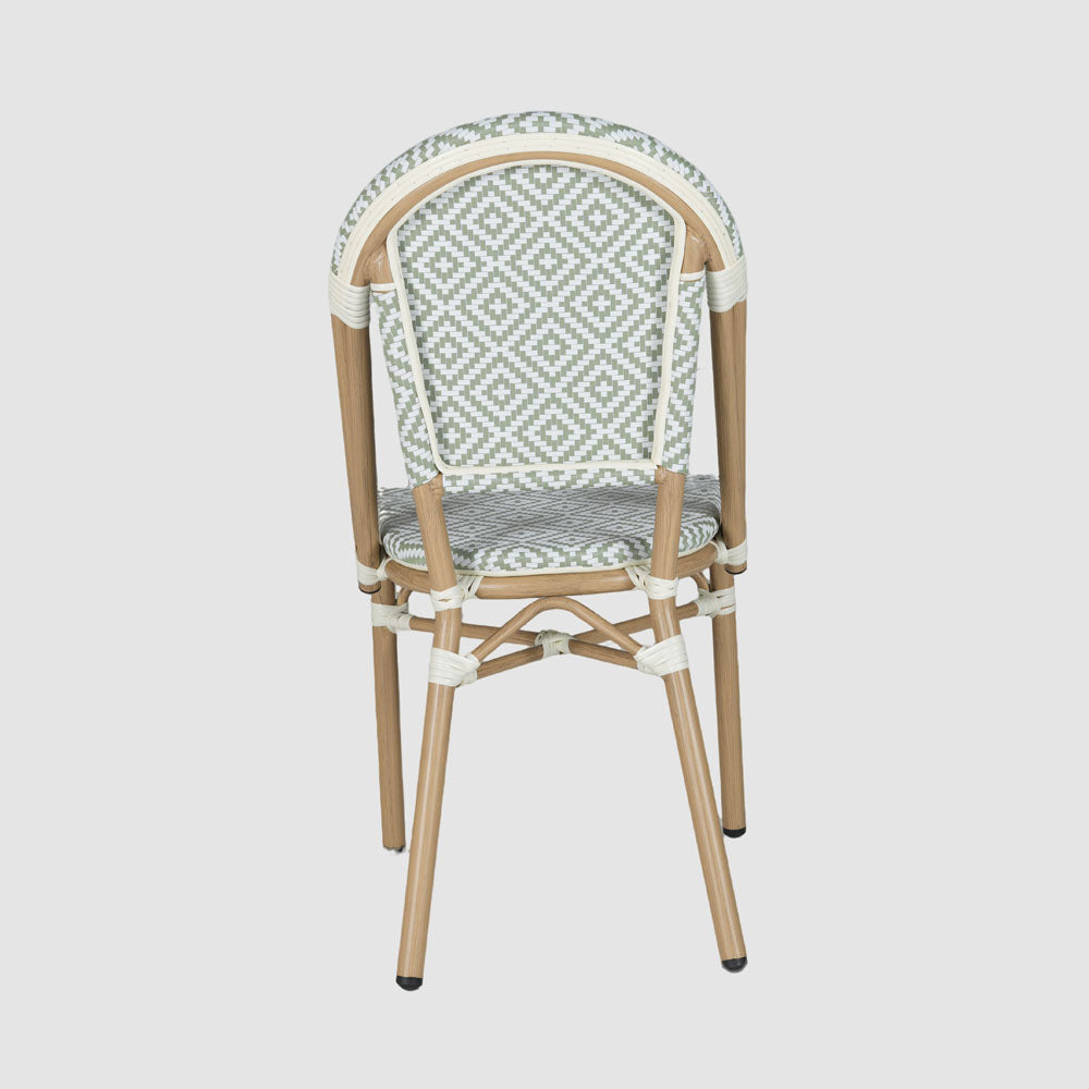 Cannes Outdoor Aluminium Chair Green & White