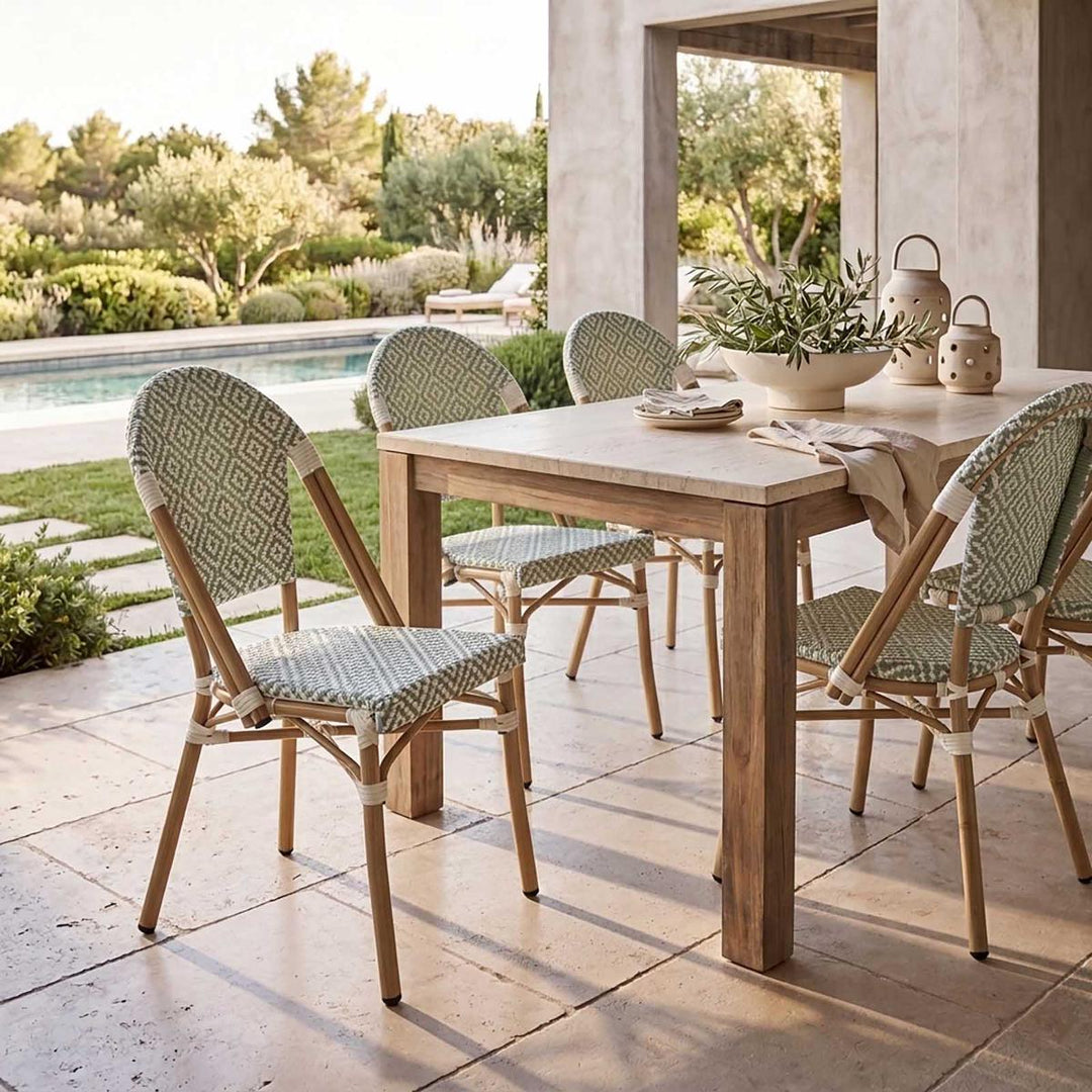Cannes Outdoor Aluminium Chair Green & White