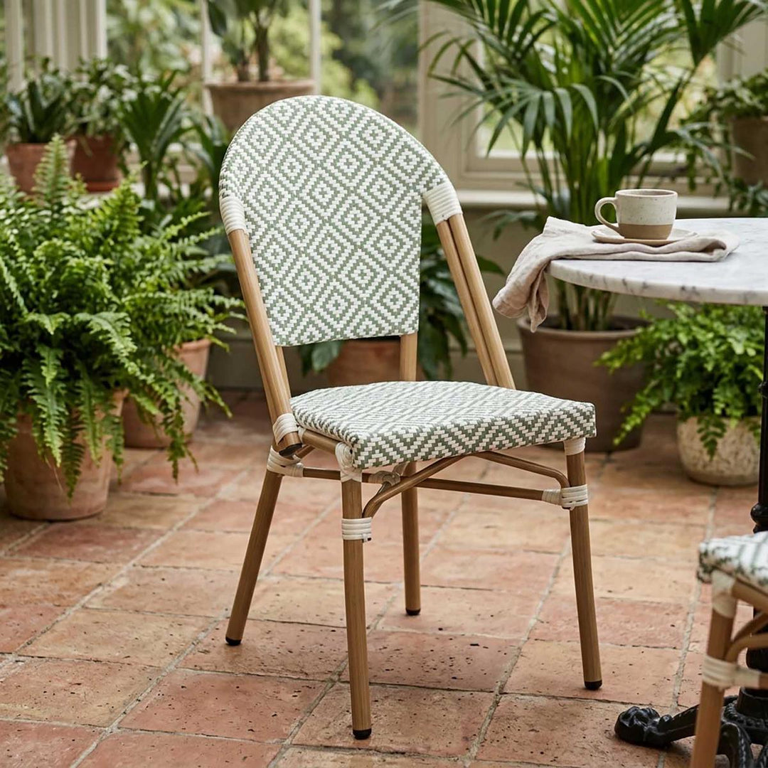 Cannes Outdoor Aluminium Chair Green & White