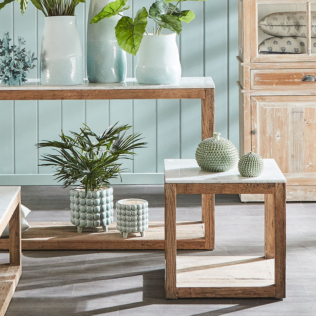 Denver Marble Side Table White