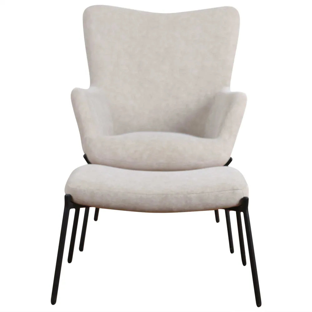 Justin Armchair with Stool Grey