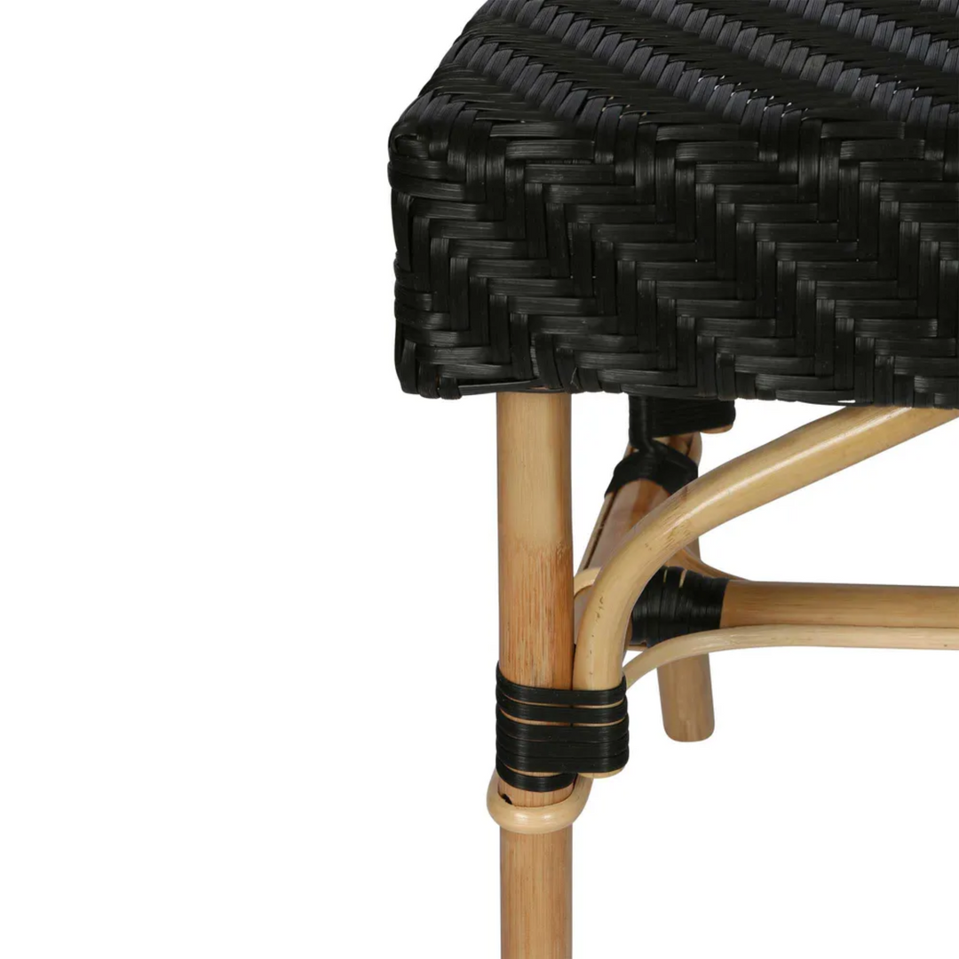 Missoli Rattan Bench Black -Outdoor Undercover