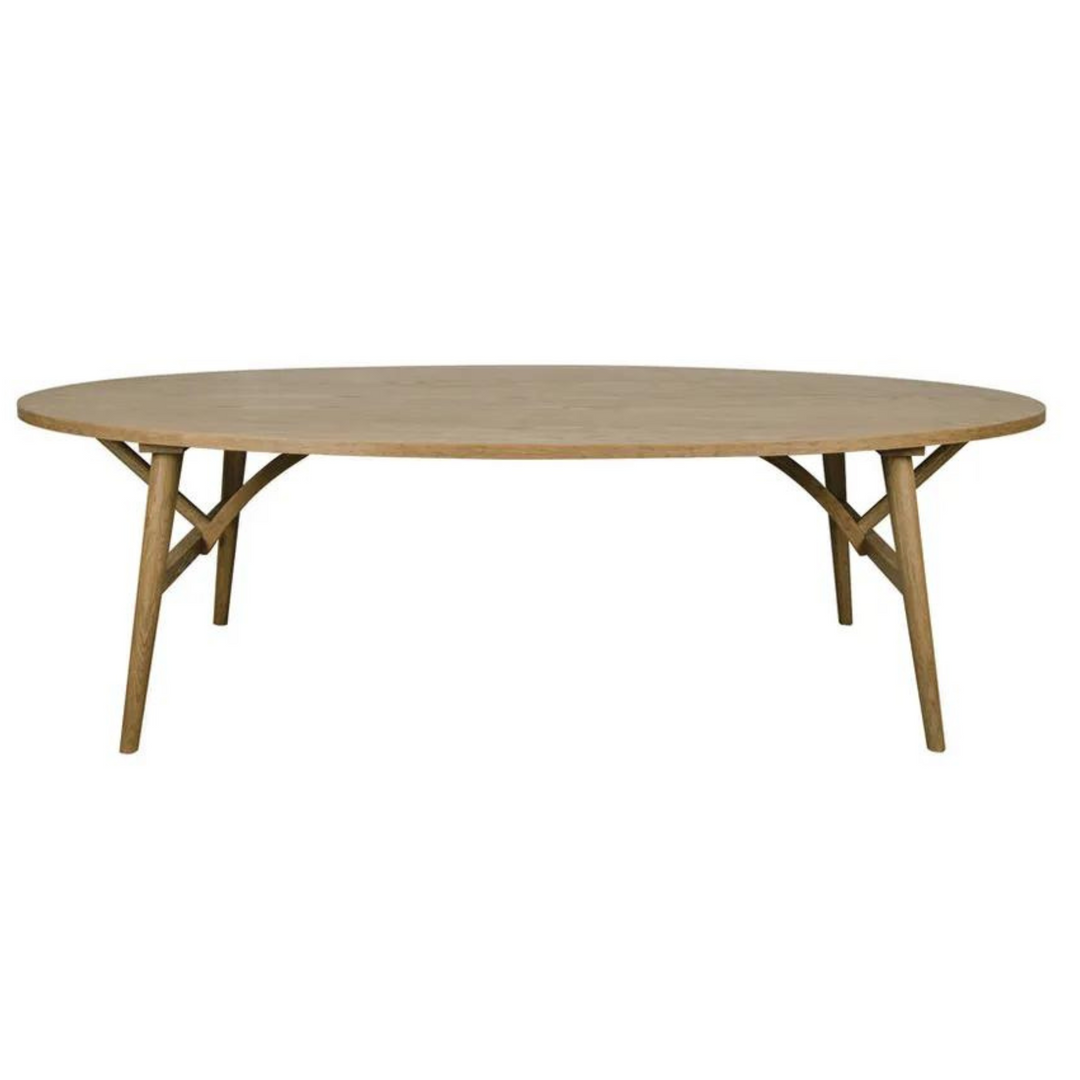 Jerico Oval Oak Dining Table Natural 260cm