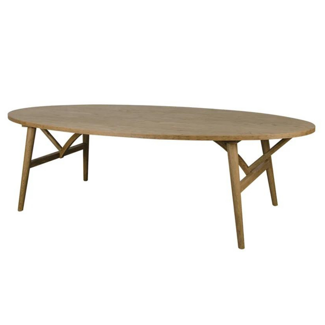 Jerico Oval Oak Dining Table Natural 260cm