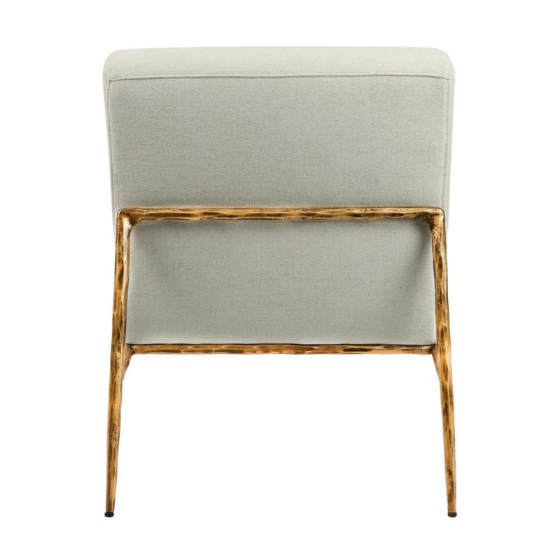 Leo Leisure Chair Gold in Natural Linen
