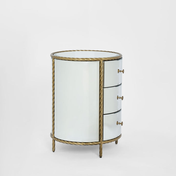 Palais Bedside 3 Drawer Mirror & Gold