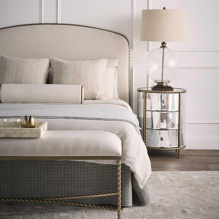 Palais Bedside 3 Drawer Mirror & Gold