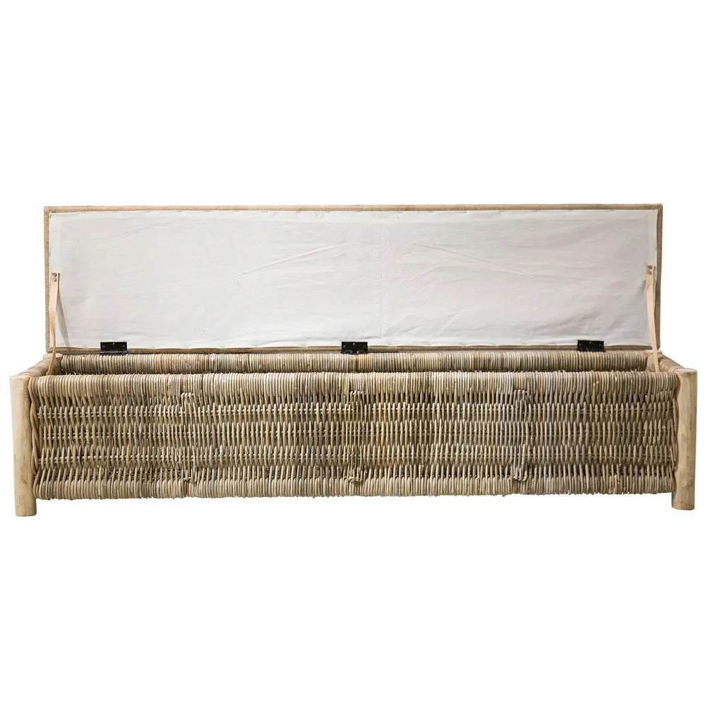 Cancun Wicker Bench Natural - Outdoor Under-Cover