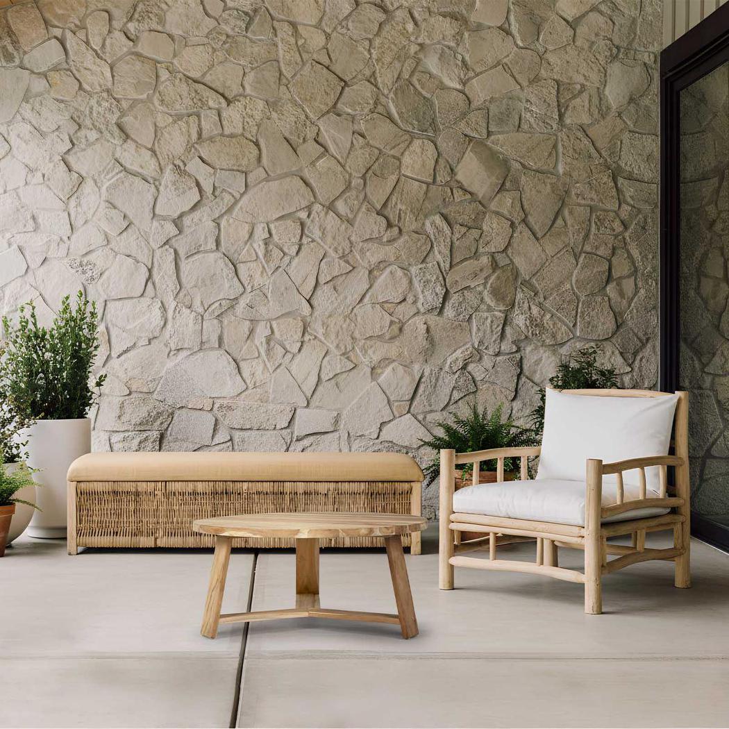 Cancun Wicker Bench Natural - Outdoor Under-Cover
