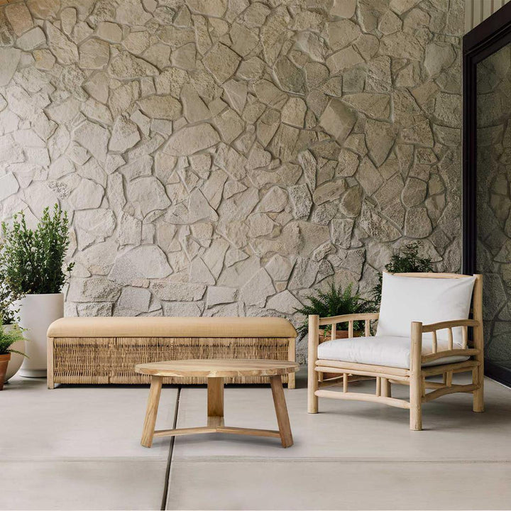 Cancun Wicker Bench Natural - Outdoor Under-Cover