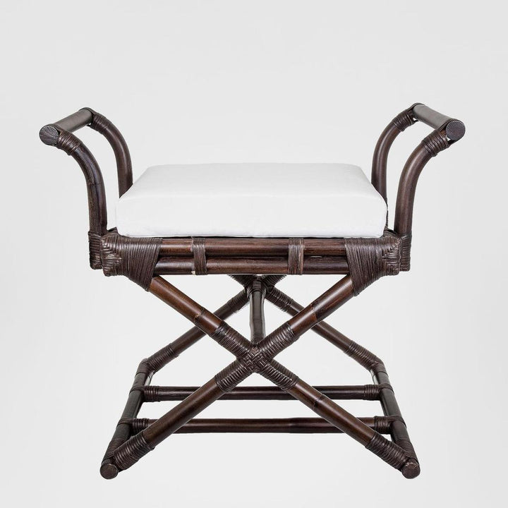 Bahamas Cross Leg Stool Brown with Cushion