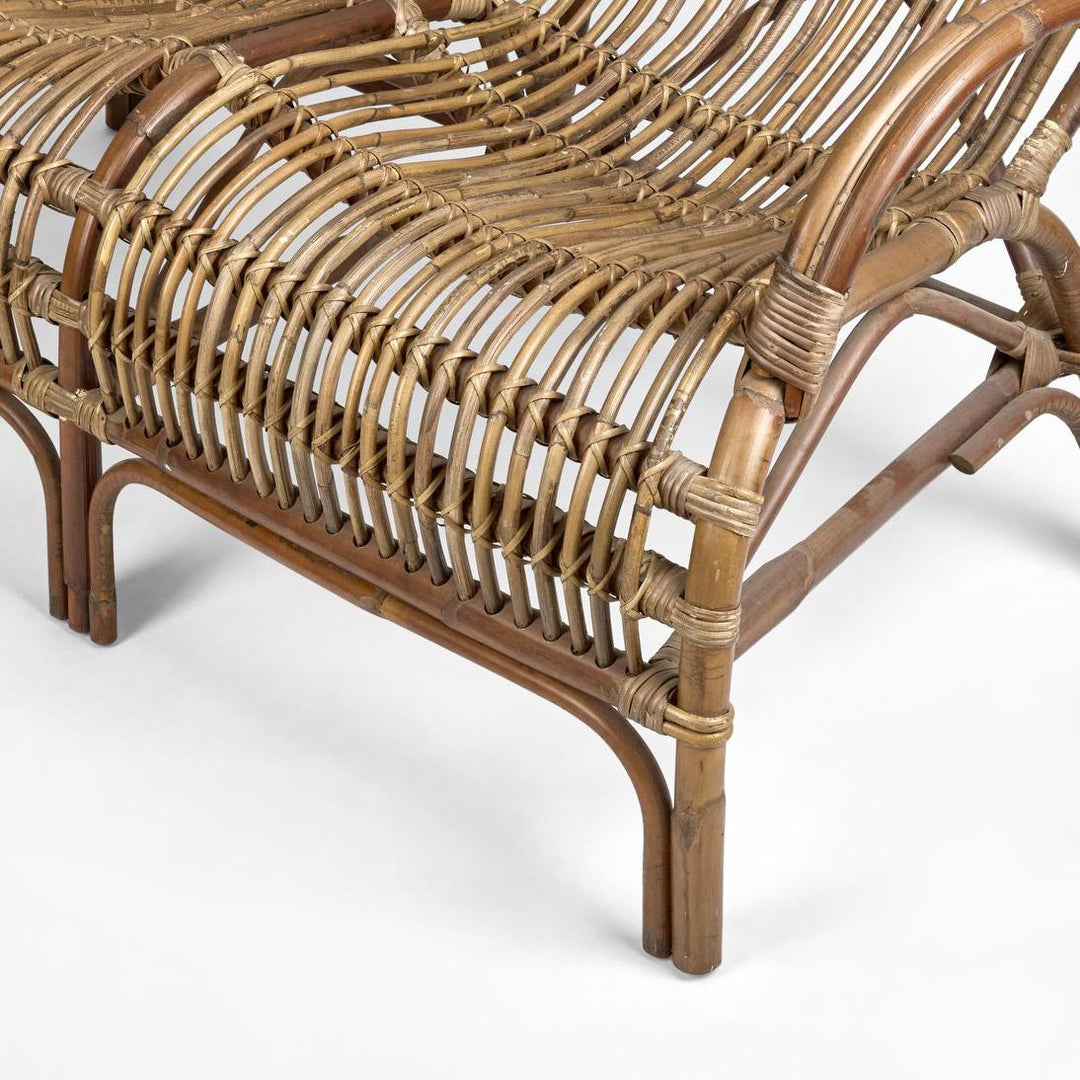 Seville Rattan Two Seater Antique Armchair