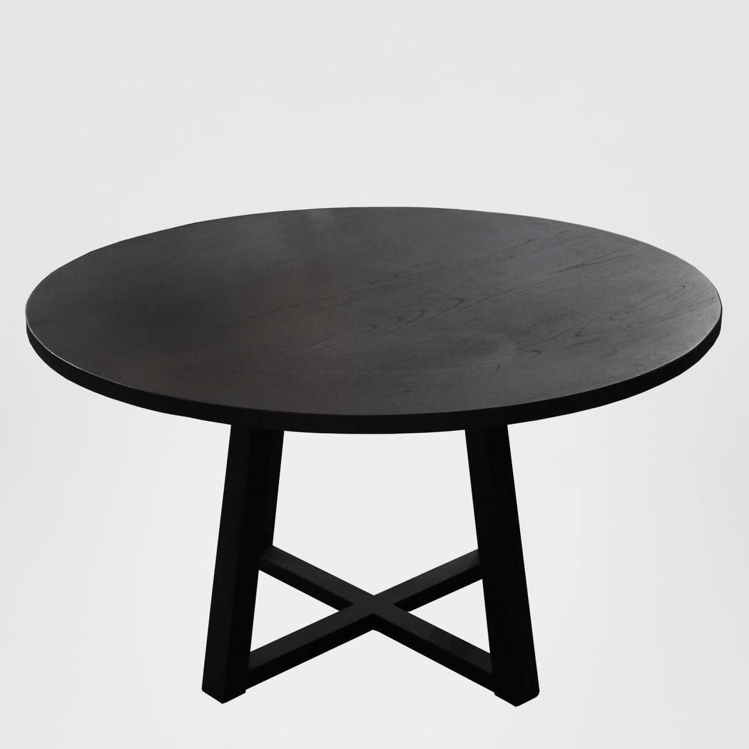 Denver Oak Dining Table Black 140cm