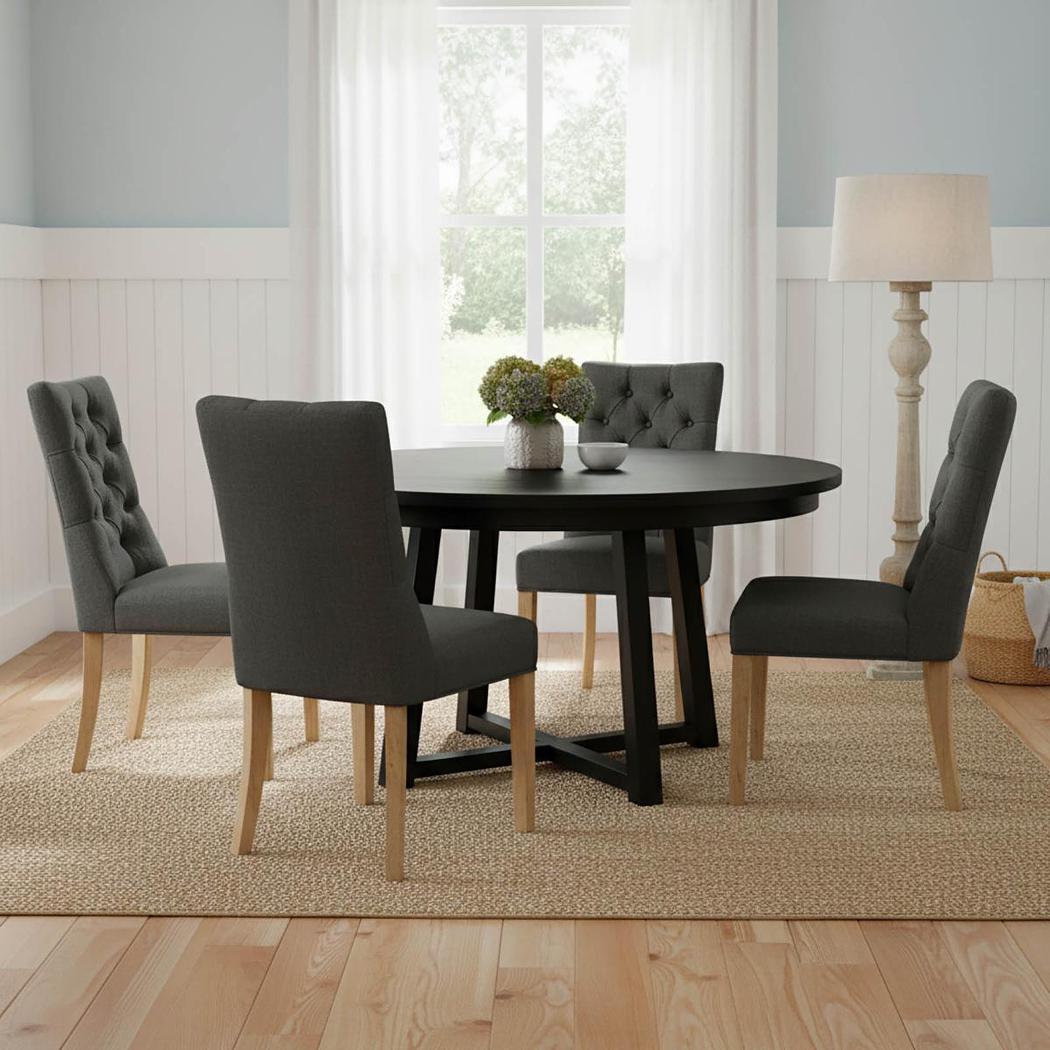 Denver Oak Dining Table Black 140cm