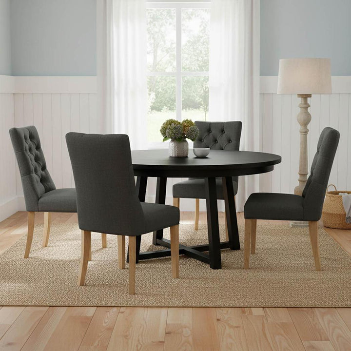 Denver Oak Dining Table Black 140cm