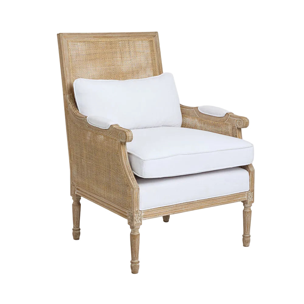 Hicks Caned Armchair White