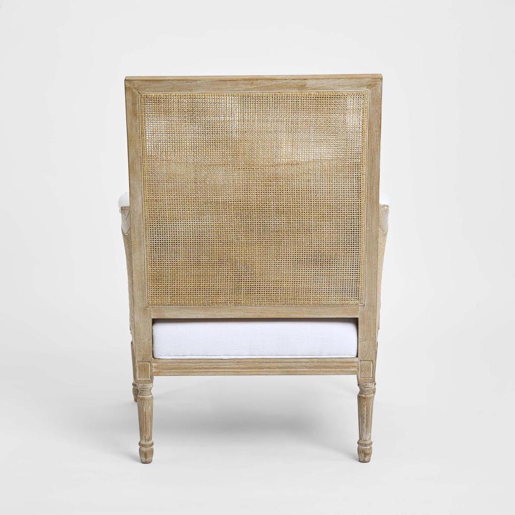 Hicks Caned Armchair White