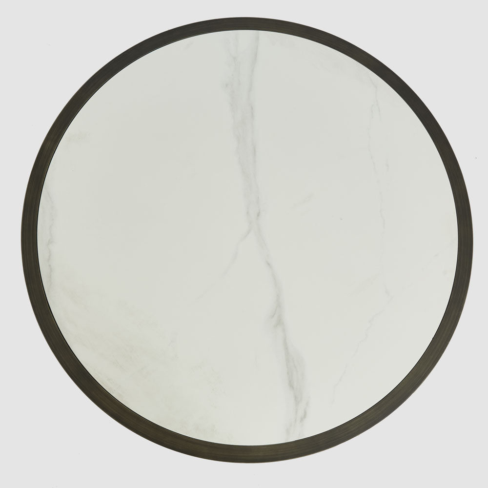 Gordon Drum Coflee Table Black/White Stone