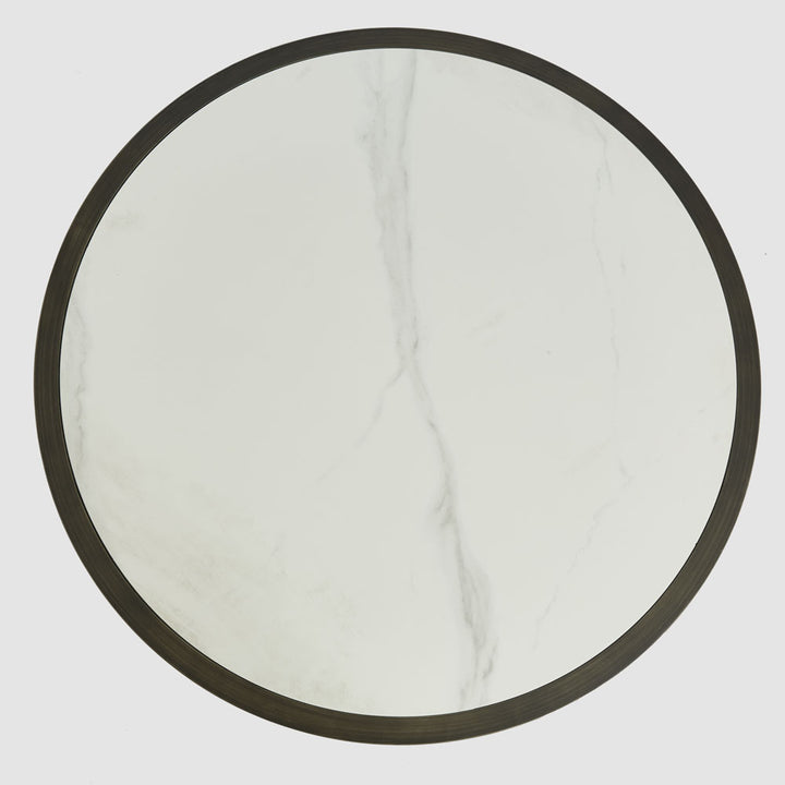 Gordon Drum Coflee Table Black/White Stone