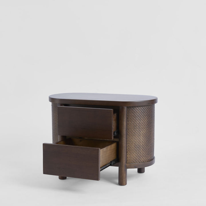 Coolum Bedside Table Dark Walnut