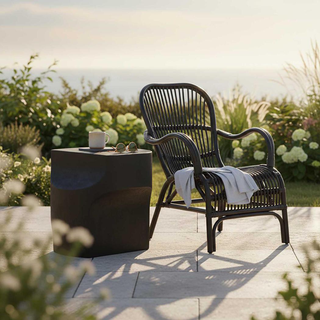 Seville Rattan Armchair Black