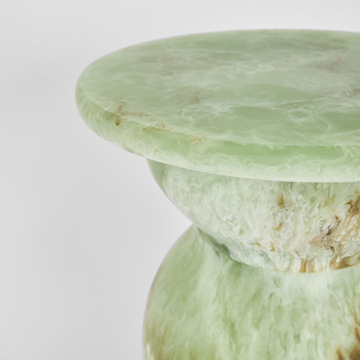 Alder Resin Side Table Green Onyx