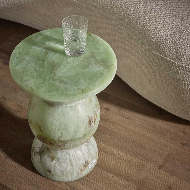 Alder Resin Side Table Green Onyx