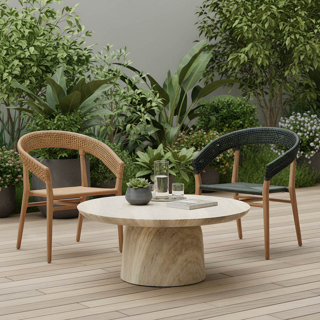 Cove Teak & Synthetic Dining Chair Black Outdoor