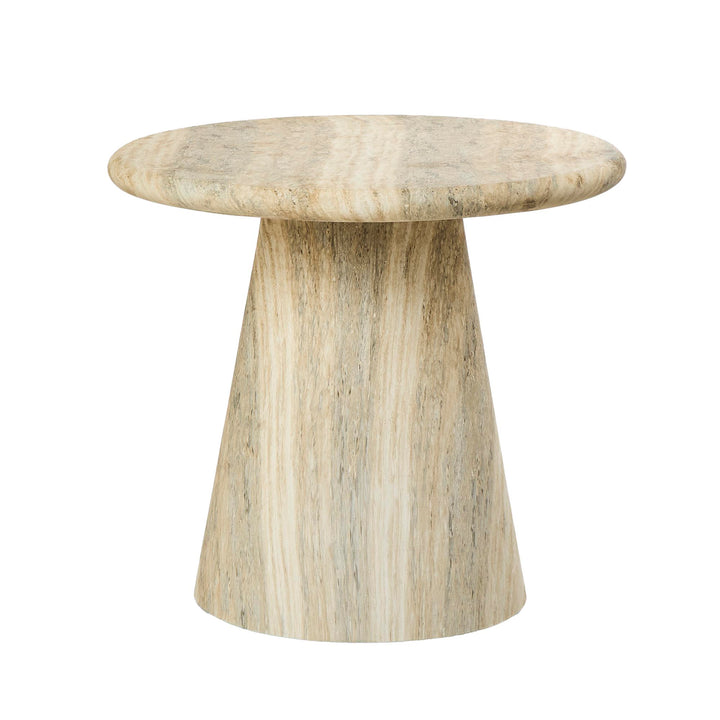 Parisi Round Side Table Grey Travertine Look - Outdoor