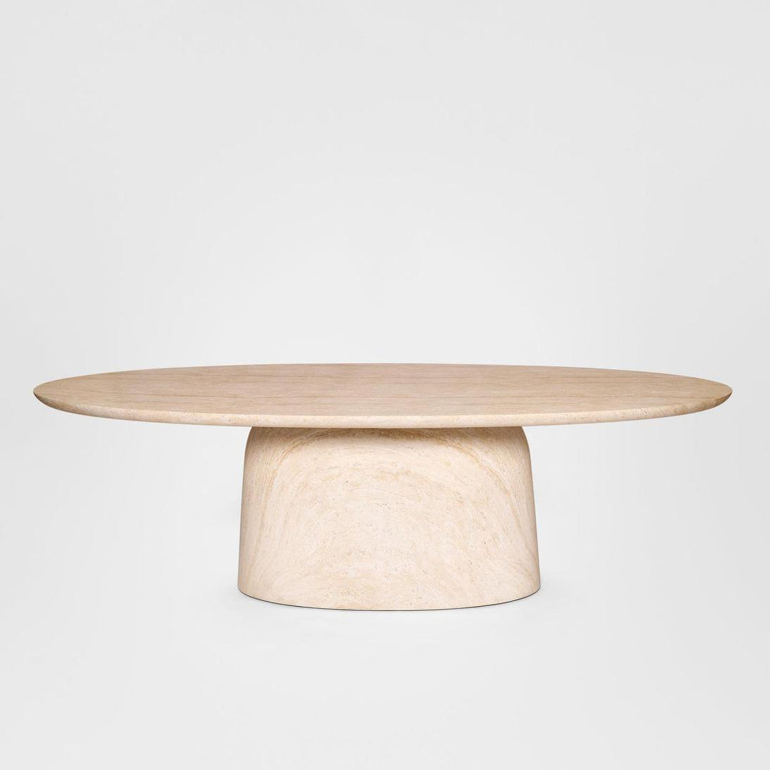 Corsica Oval Dining Table Ivory Travertine Look - Outdoor 240cm