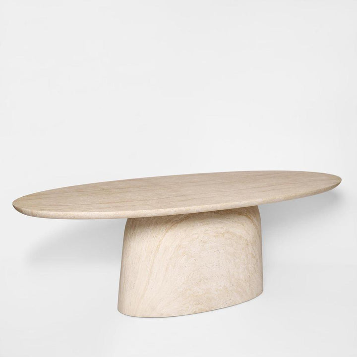 Corsica Oval Dining Table Ivory Travertine Look - Outdoor 240cm