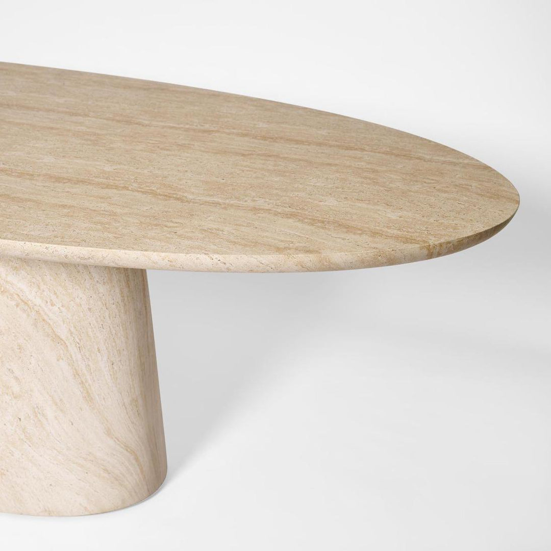 Corsica Oval Dining Table Ivory Travertine Look - Outdoor 240cm