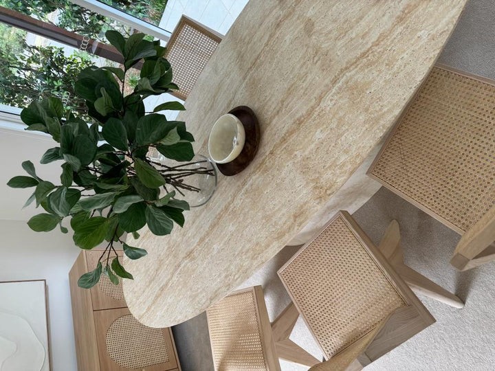 Corsica Oval Dining Table Ivory Travertine Look - Outdoor 240cm