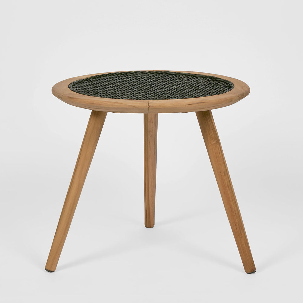 Cove Teak & Synthetic Side Table Black - Outdoor